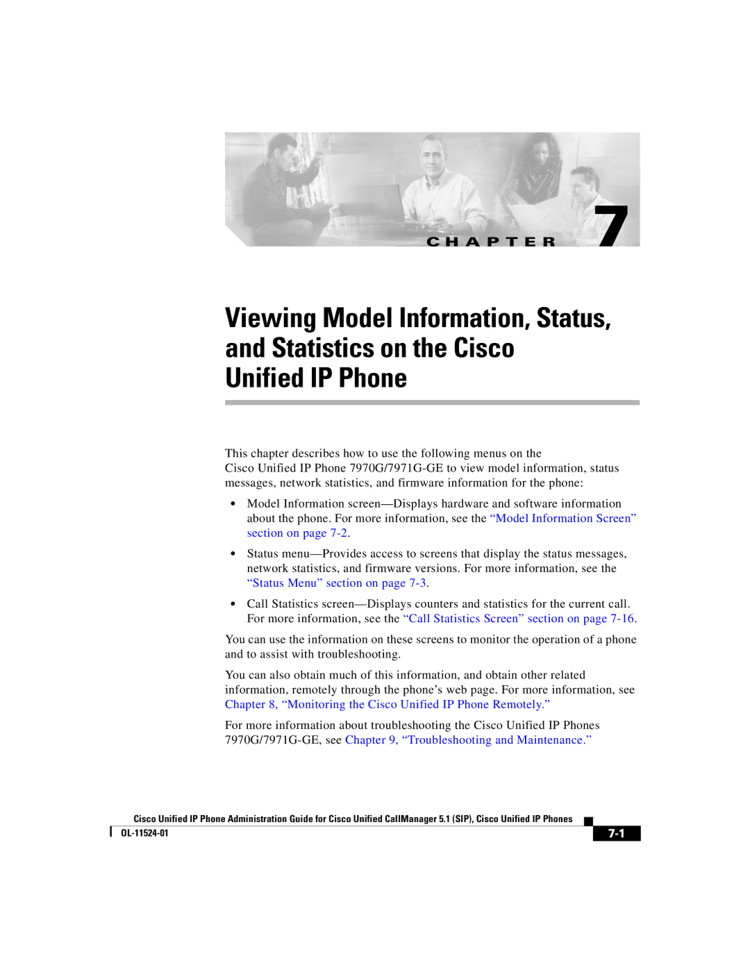 Cisco Systems 7970G manual A P T E R 