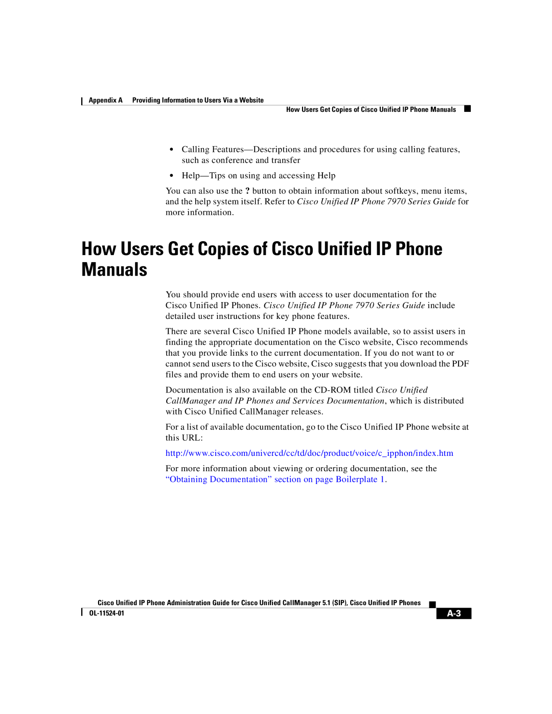 Cisco Systems 7970G manual How Users Get Copies of Cisco Unified IP Phone Manuals 