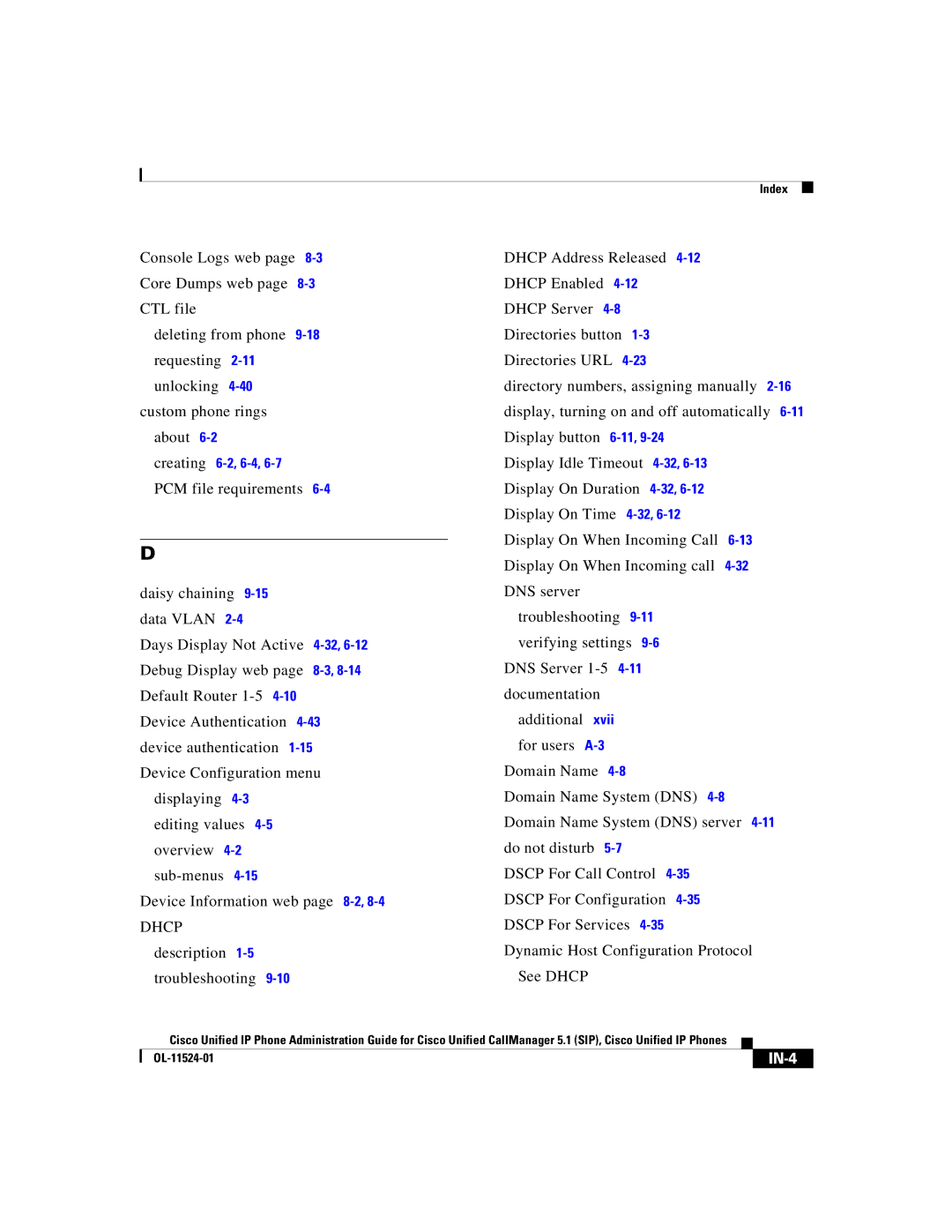 Cisco Systems 7970G manual IN-4 