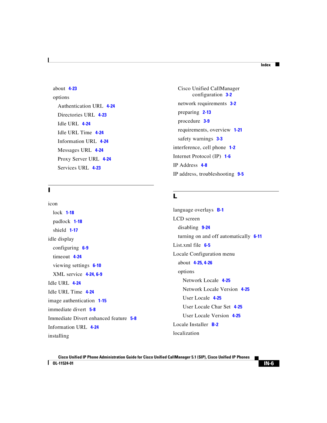 Cisco Systems 7970G manual IN-6 