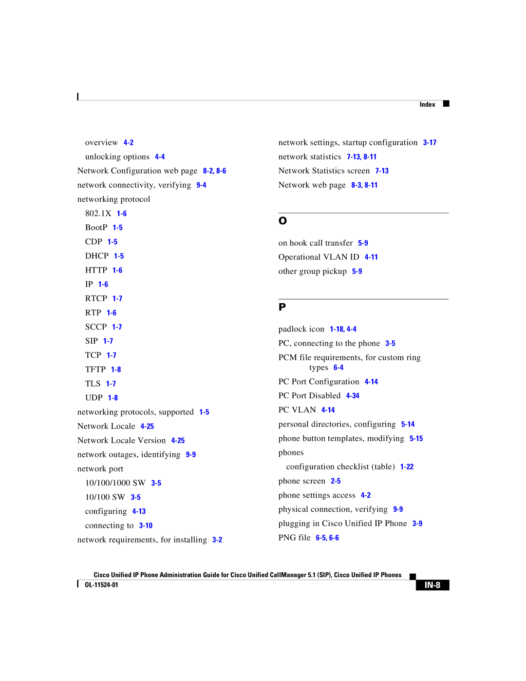 Cisco Systems 7970G manual IN-8 