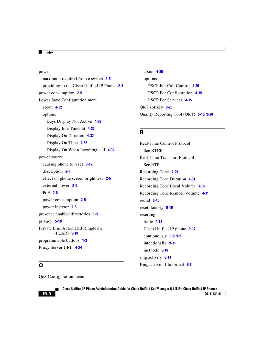 Cisco Systems 7970G manual IN-9 