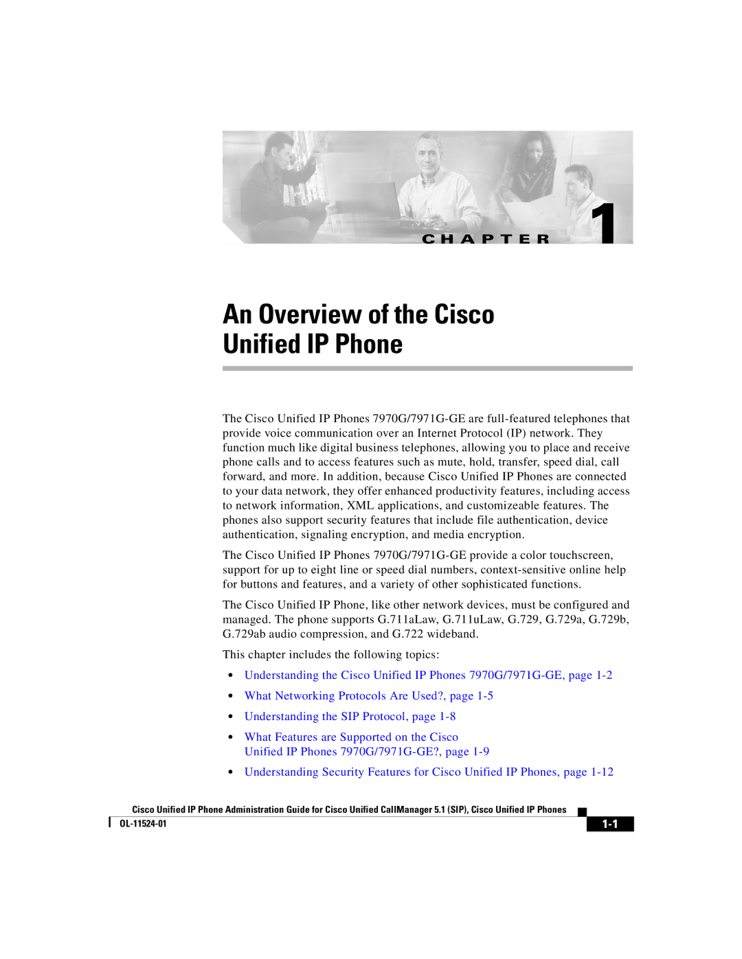 Cisco Systems 7970G manual An Overview of the Cisco Unified IP Phone 