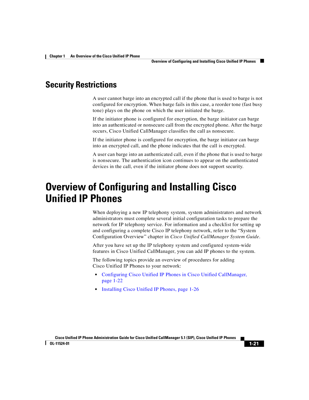 Cisco Systems 7970G manual Security Restrictions 