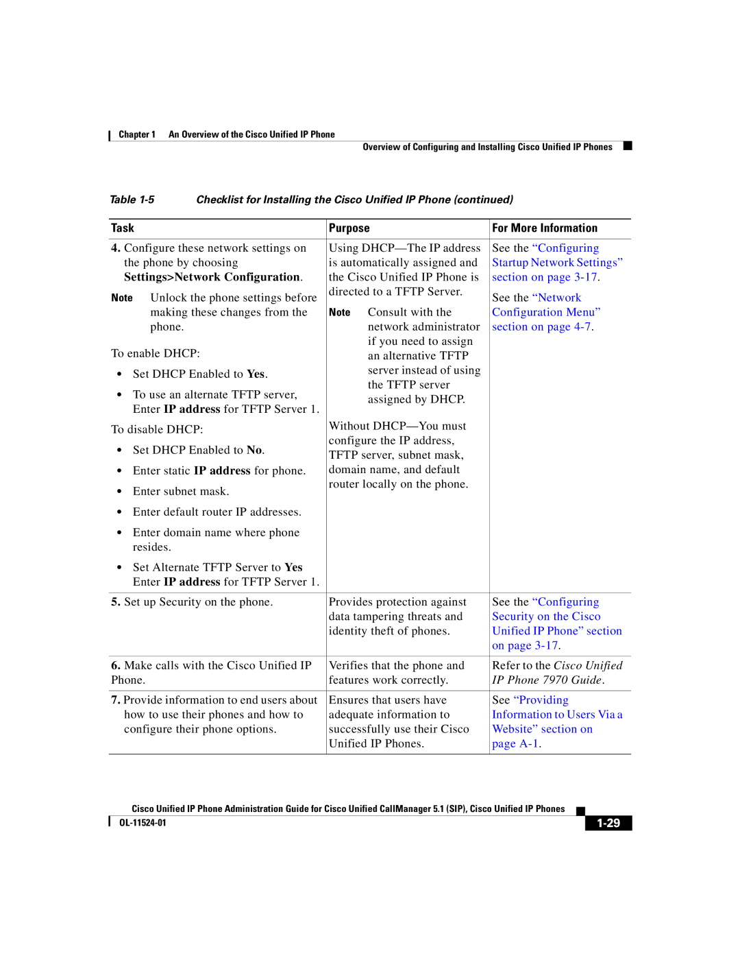 Cisco Systems 7970G manual SettingsNetwork Configuration, IP Phone 7970 Guide 