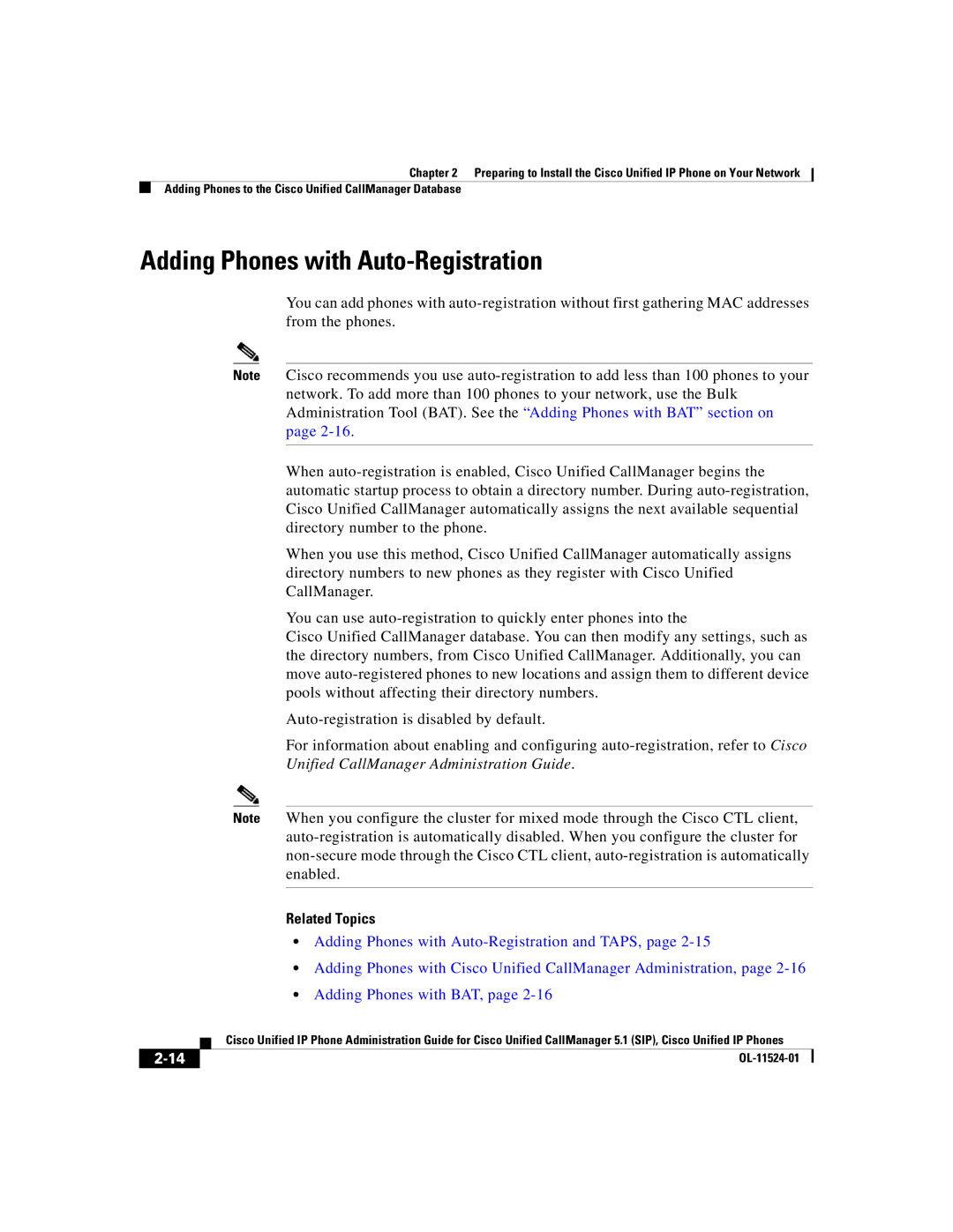 Cisco Systems 7970G manual Adding Phones with Auto-Registration 