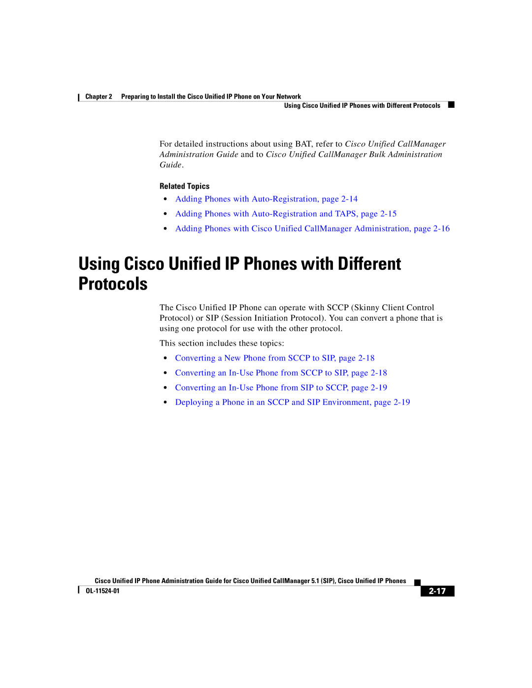 Cisco Systems 7970G manual Using Cisco Unified IP Phones with Different Protocols 