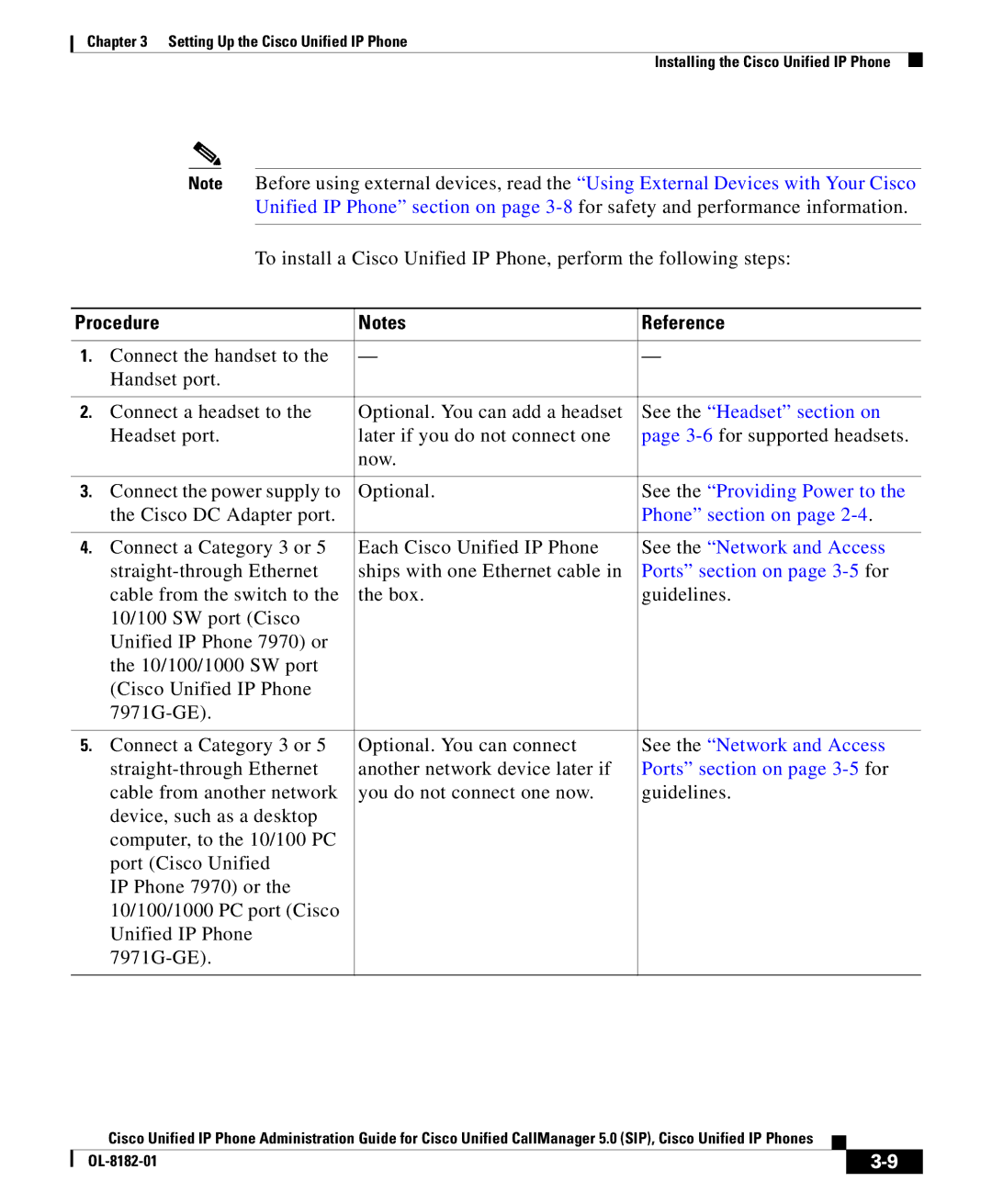 Cisco Systems 7971G manual Procedure Reference, See the Headset section on 