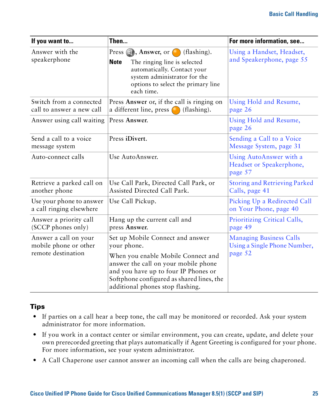 Cisco Systems 7975G manual Sending a Call to a Voice, Message System, Using AutoAnswer with a, Headset or Speakerphone 