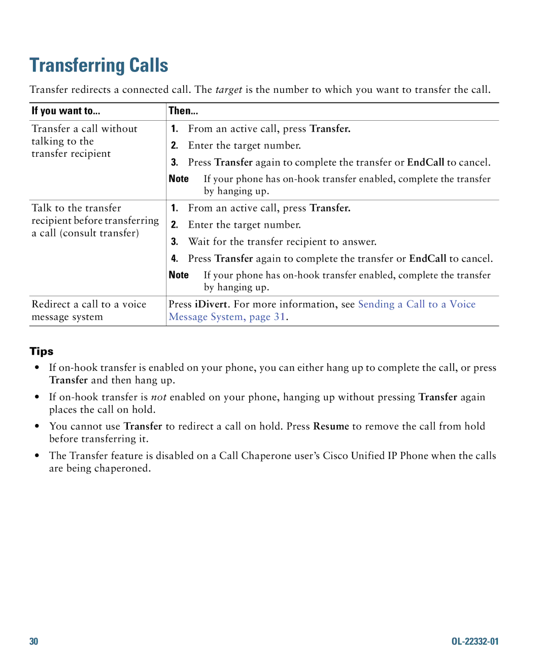 Cisco Systems 7975G manual Transferring Calls, Message System 