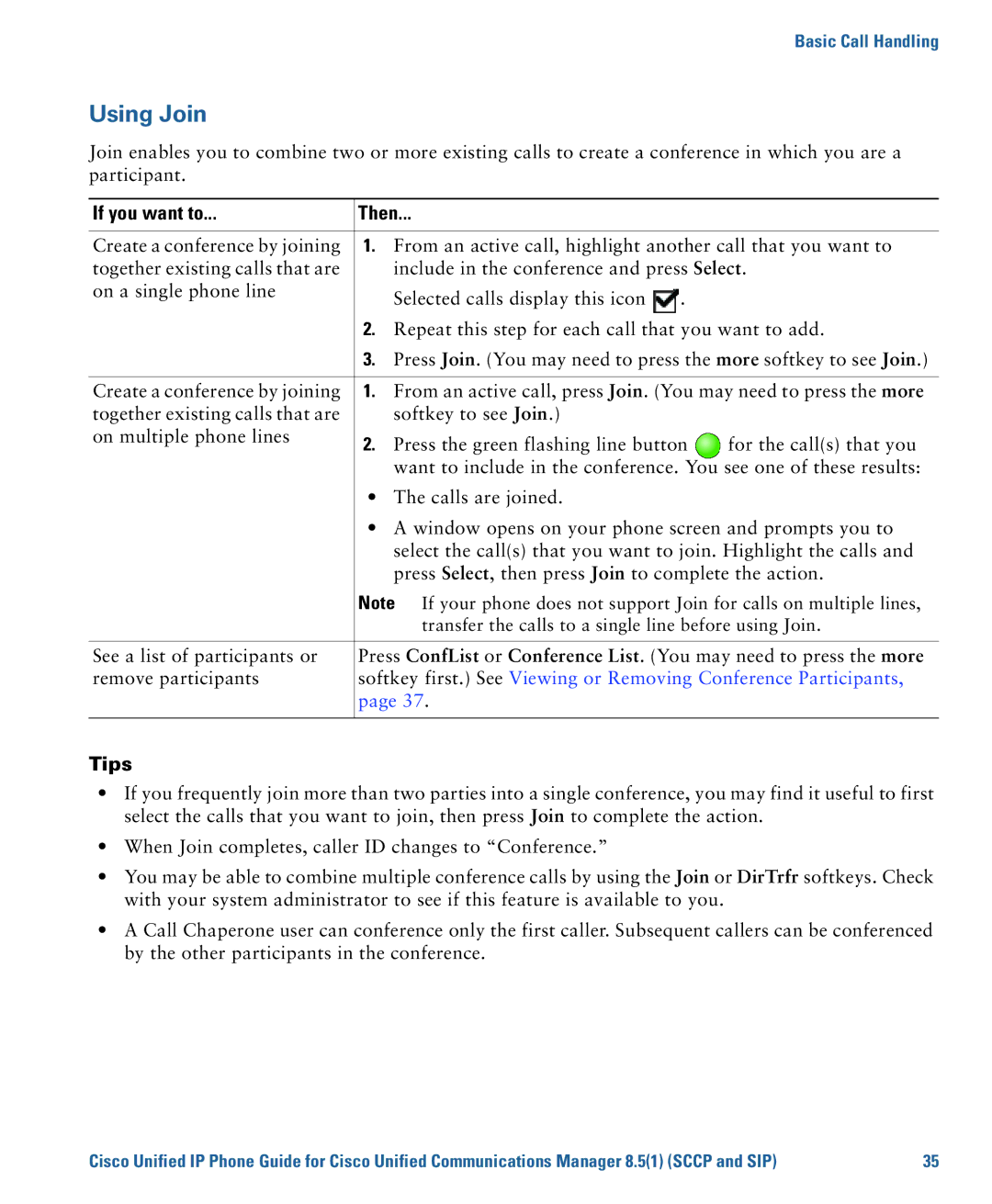 Cisco Systems 7975G manual Using Join 