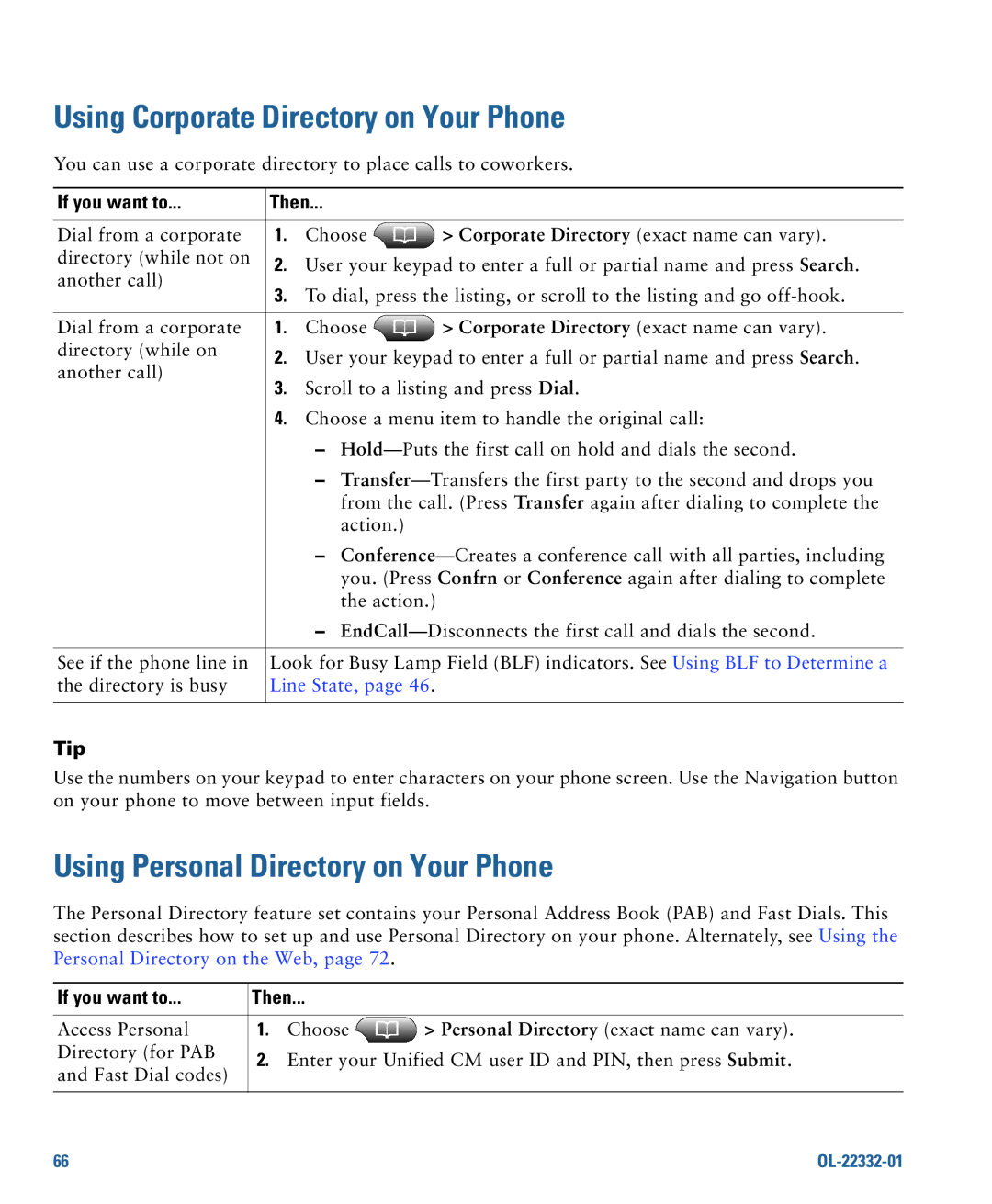 Cisco Systems 7975G manual Using Corporate Directory on Your Phone, Using Personal Directory on Your Phone 