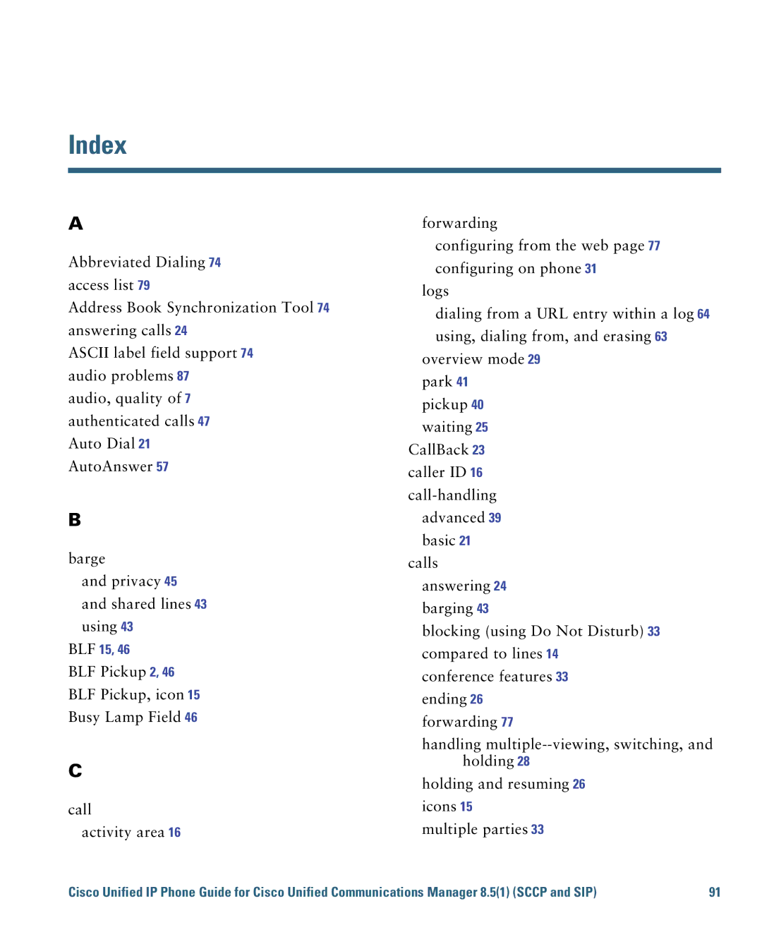 Cisco Systems 7975G manual Index 