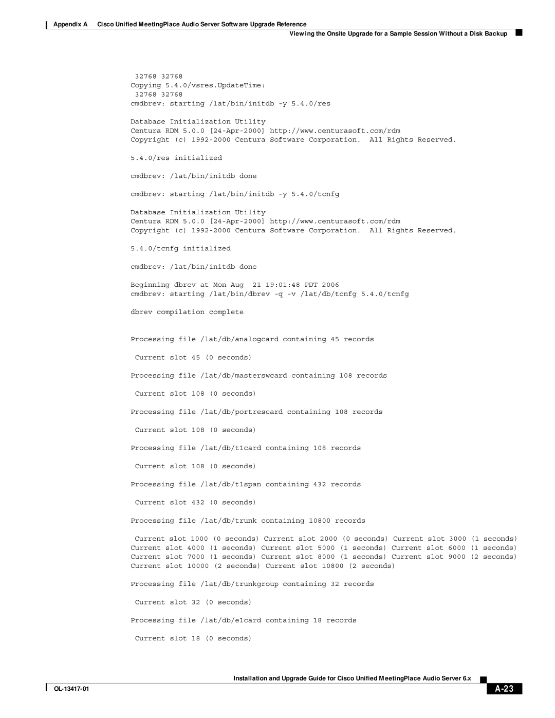 Cisco Systems 700 MHz manual Copying 5.4.0/vsres.UpdateTime 32768 