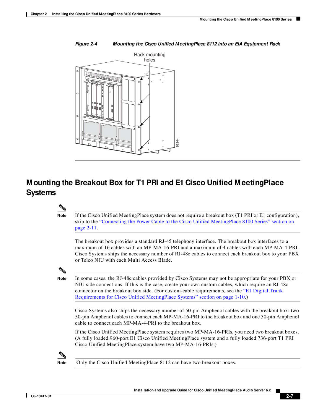 Cisco Systems 700 MHz, 8 manual Rack-mounting Holes 