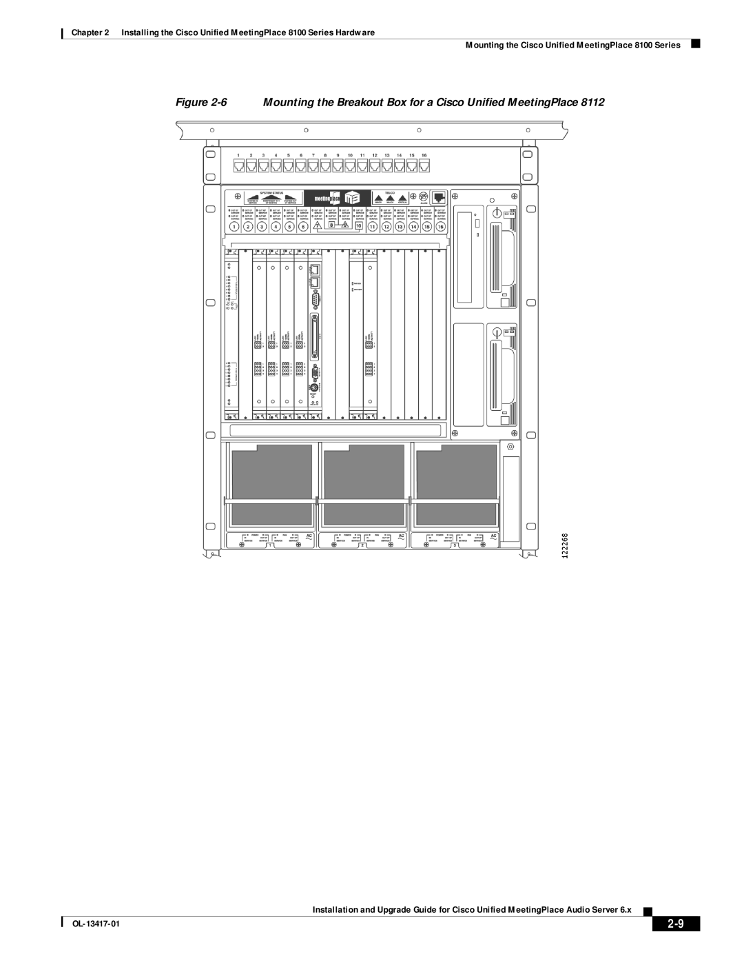 Cisco Systems 700 MHz, 8 manual Mounting the Breakout Box for a Cisco Unified MeetingPlace 