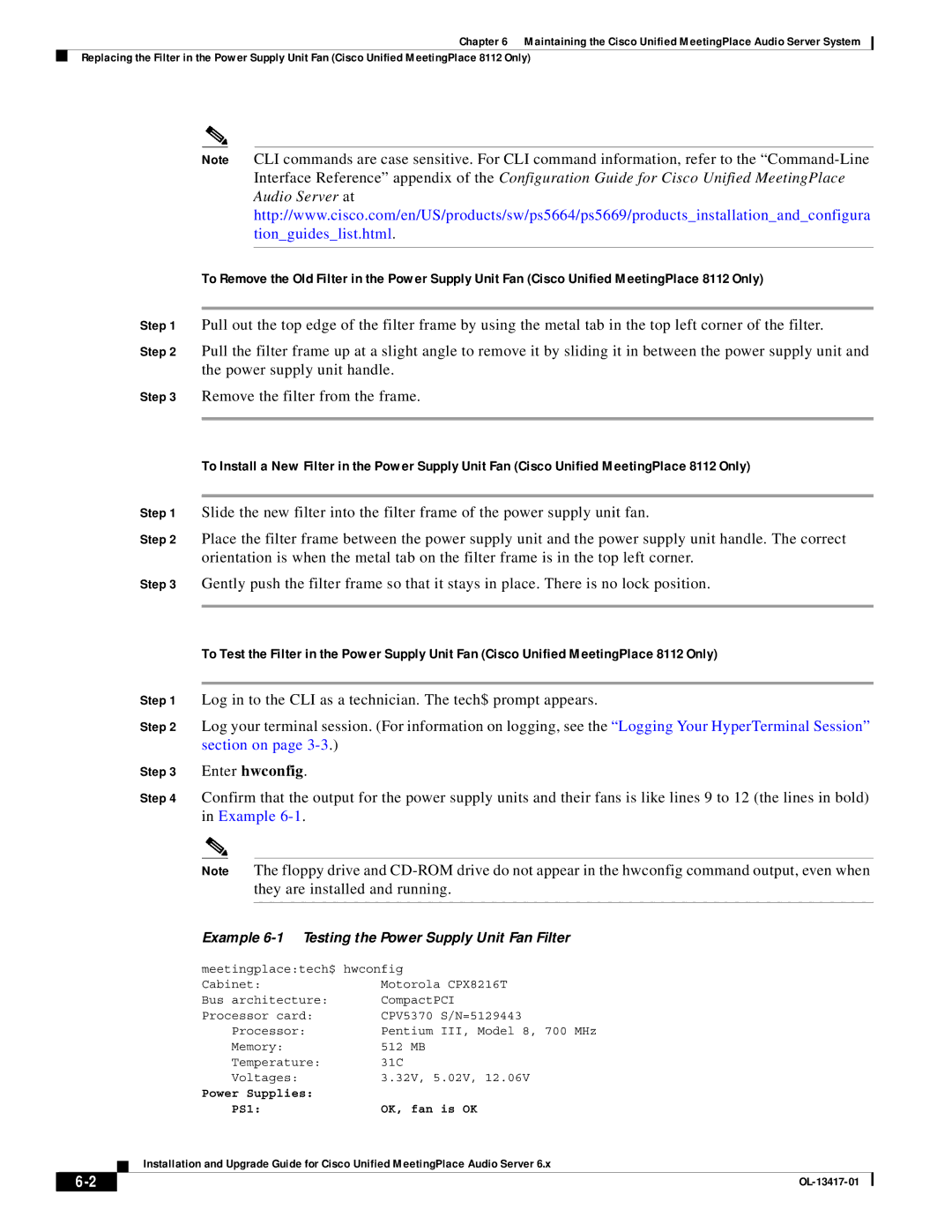 Cisco Systems 8, 700 MHz manual Enter hwconfig 