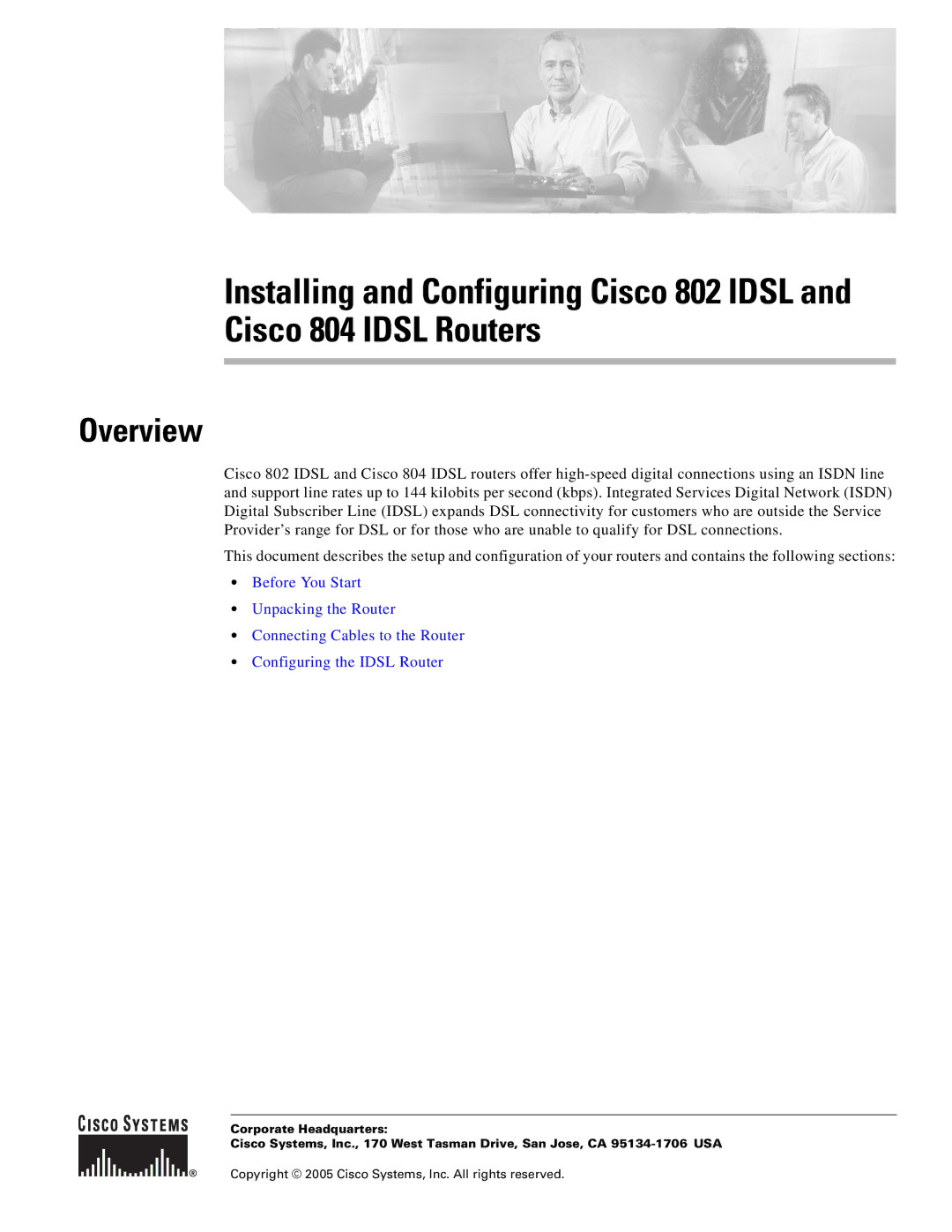 Cisco Systems 804, 802 manual Overview 