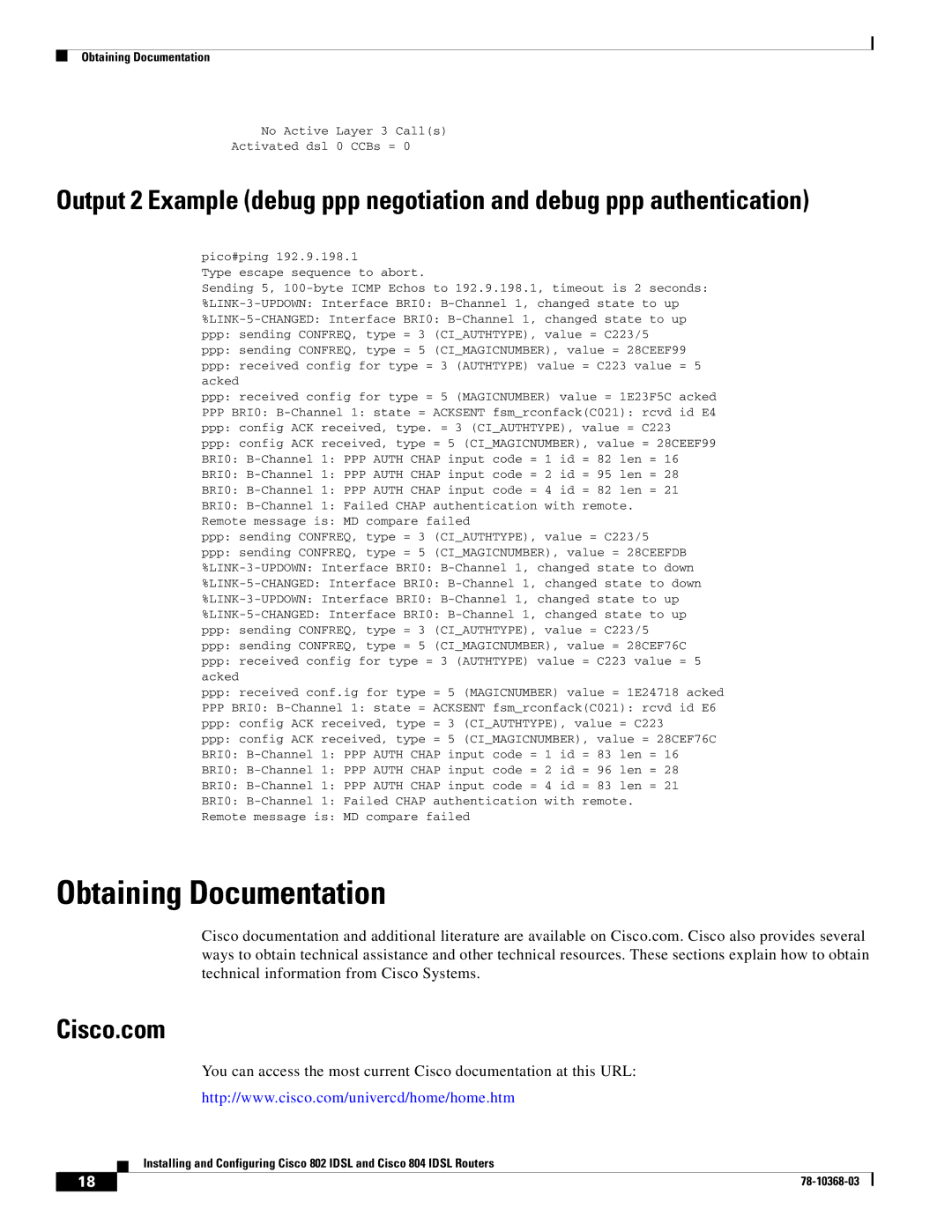 Cisco Systems 802, 804 manual Obtaining Documentation, Cisco.com 