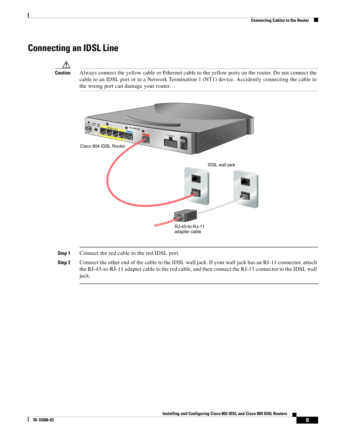 Cisco Systems 804, 802 manual Connecting an Idsl Line 