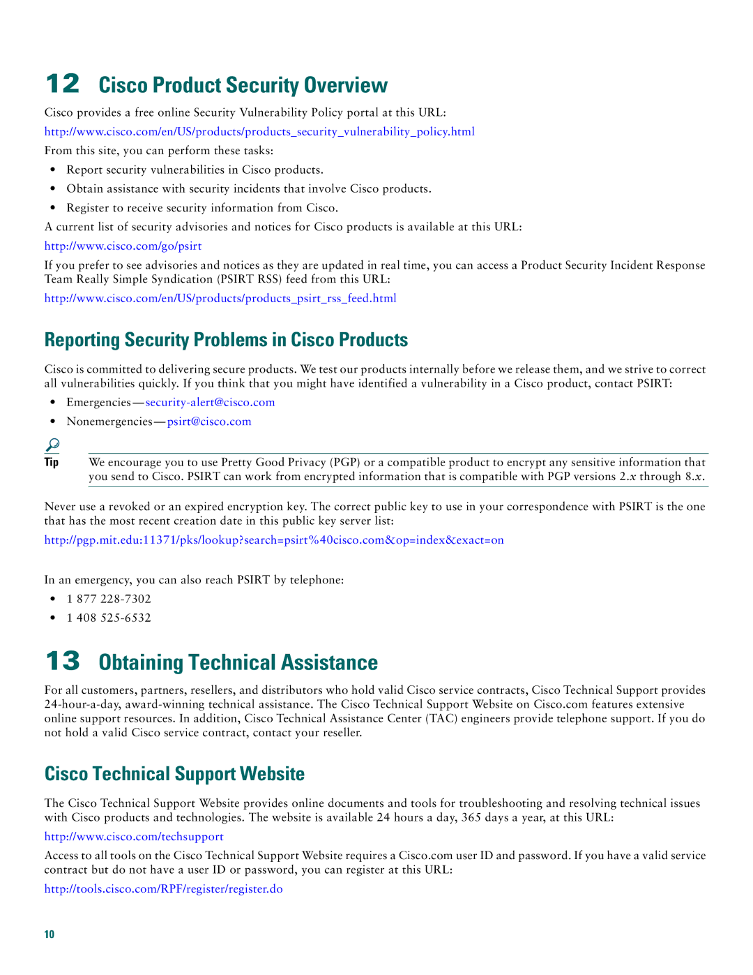 Cisco Systems 805 Series quick start Cisco Product Security Overview, Obtaining Technical Assistance 