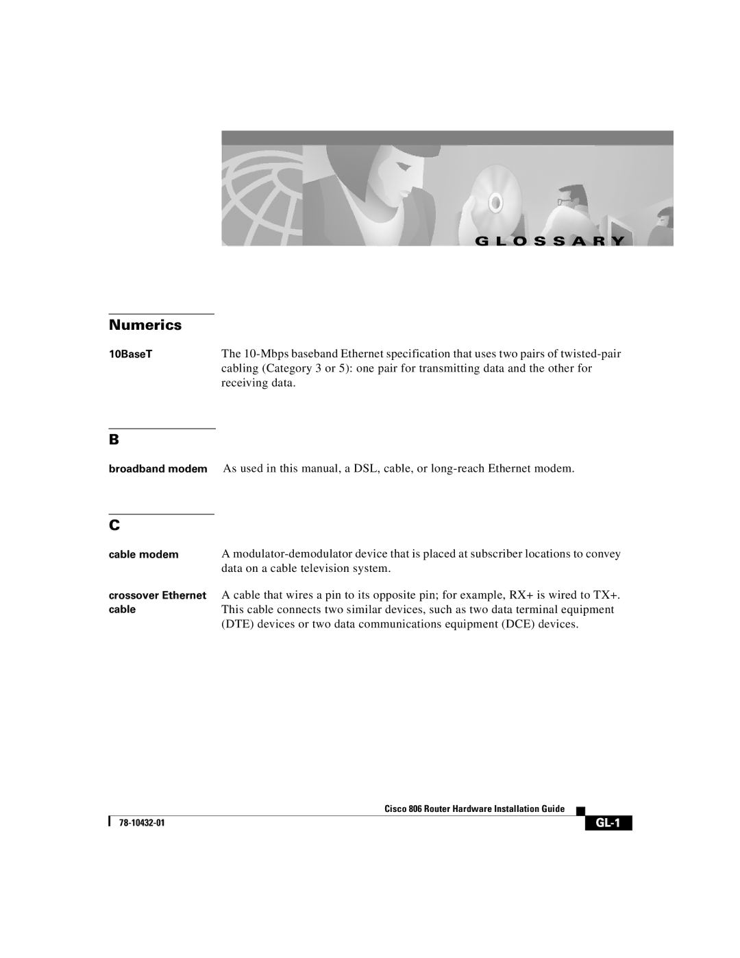 Cisco Systems 806 manual Numerics 