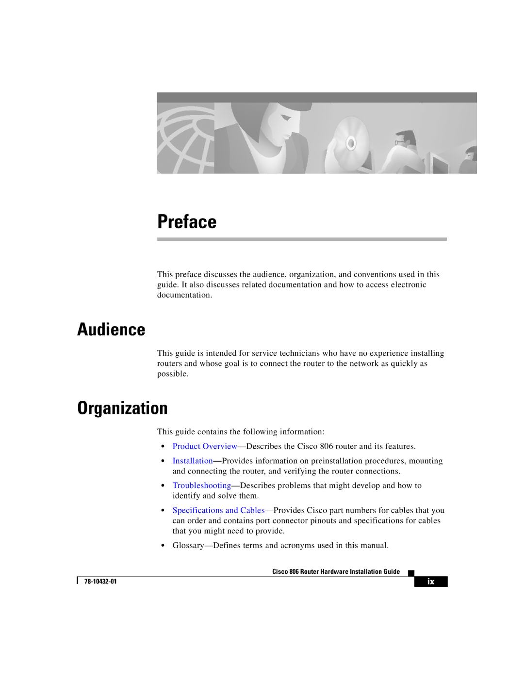 Cisco Systems 806 manual Audience, Organization 