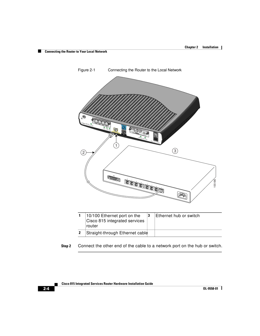 Cisco Systems 815 manual Connecting the Router to the Local Network 