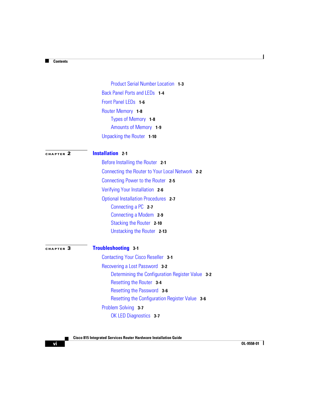 Cisco Systems 815 manual Installation 