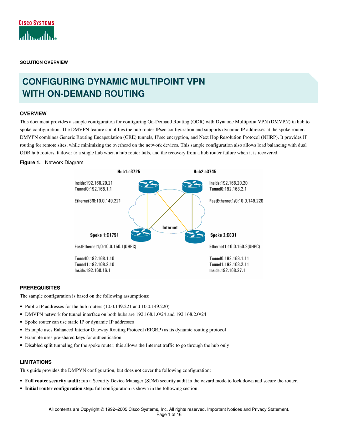 Cisco Systems 3725, 831, 3745, 1751 manual Overview, Prerequisites, Limitations 