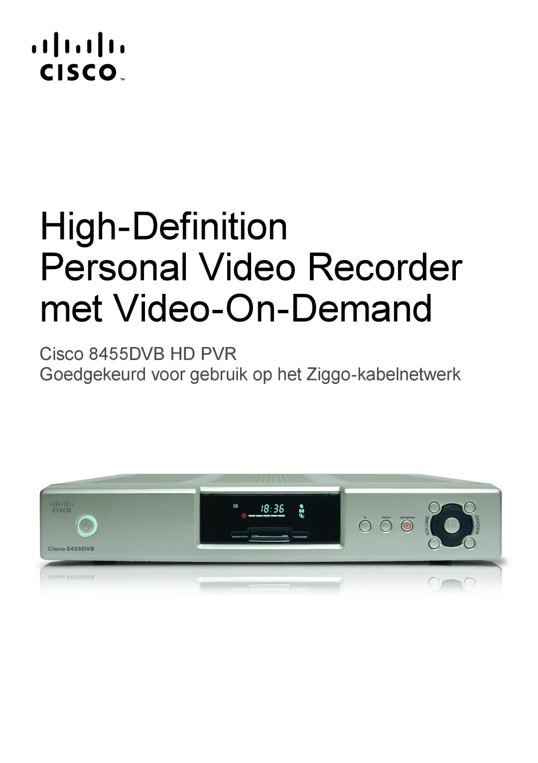 Cisco Systems 8455dvb manual High-Definition Personal Video Recorder met Video-On-Demand 