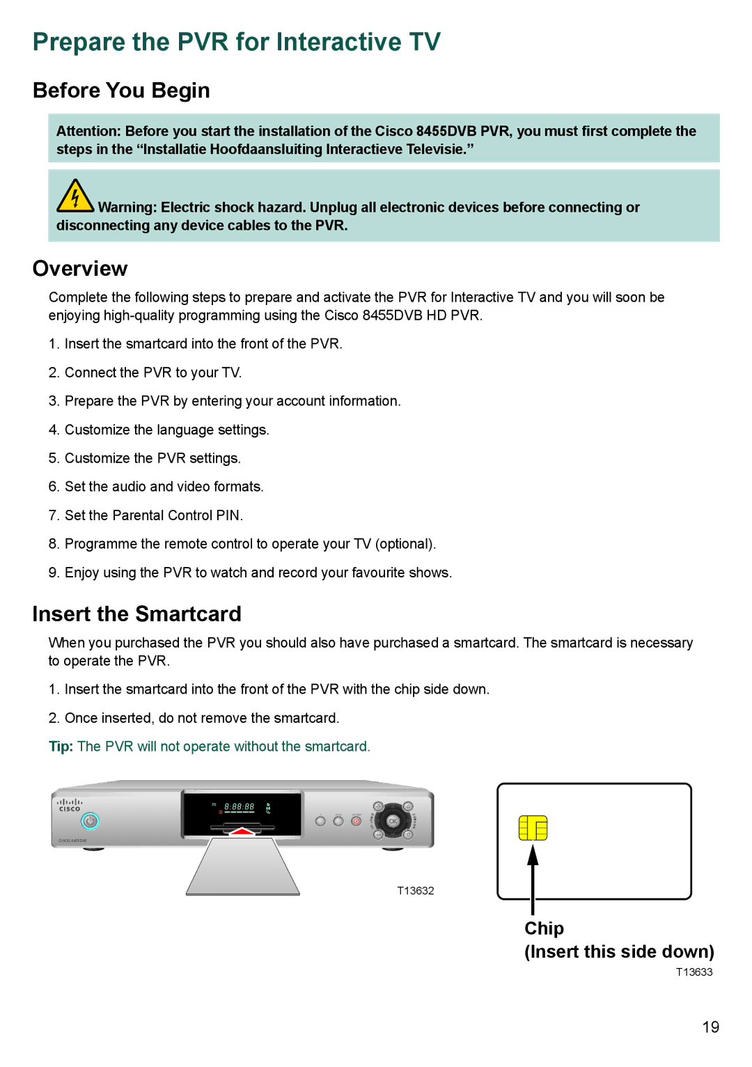 Cisco Systems 8455dvb manual Prepare the PVR for Interactive TV, Before You Begin Overview, Insert the Smartcard 