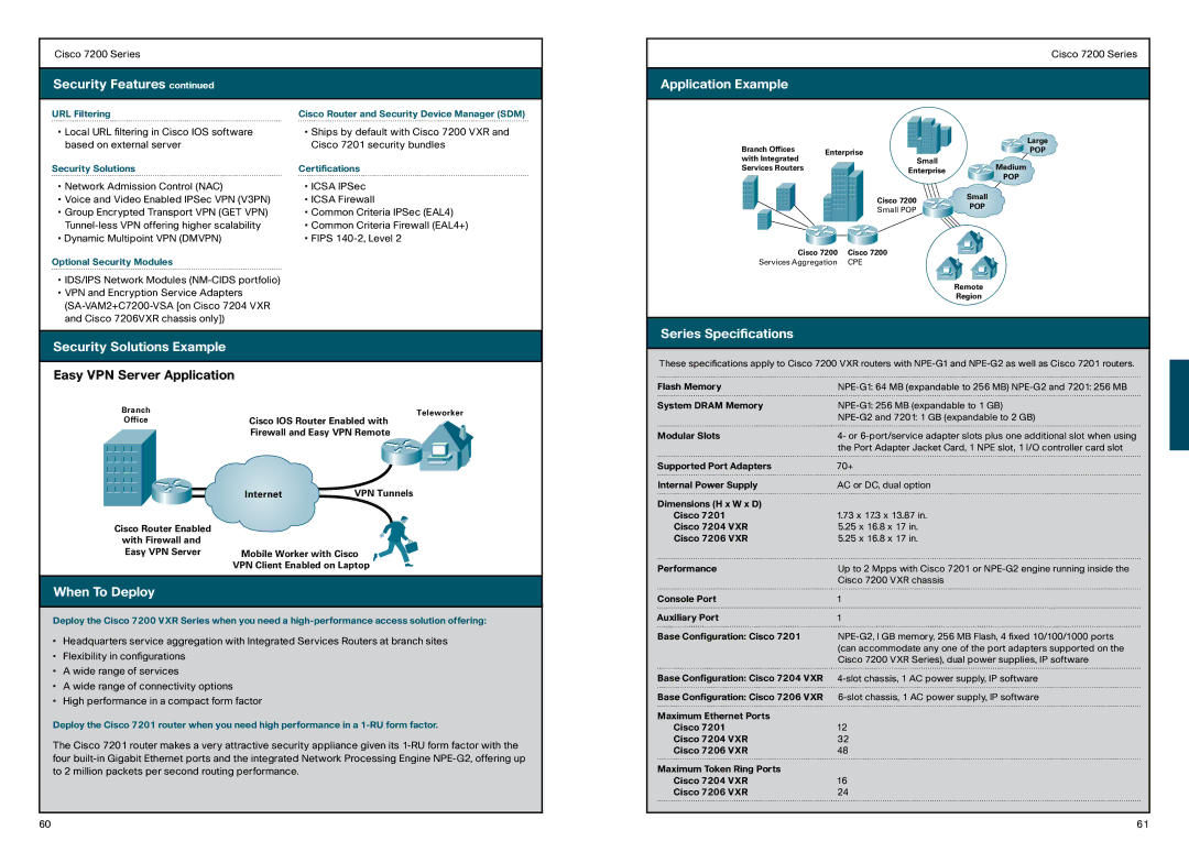 Cisco Systems 850, 870 manual Security Solutions Example, Application Example, Security Solutions Certifications 