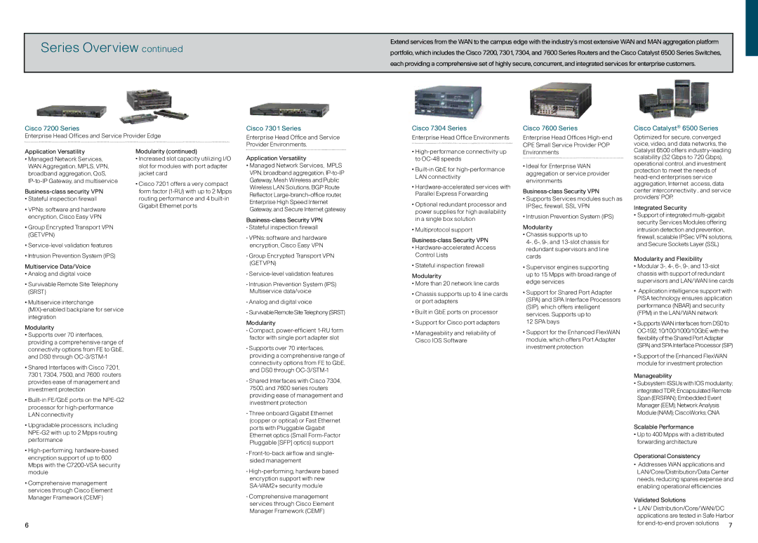 Cisco Systems 870, 850 manual Cisco 7200 Series 