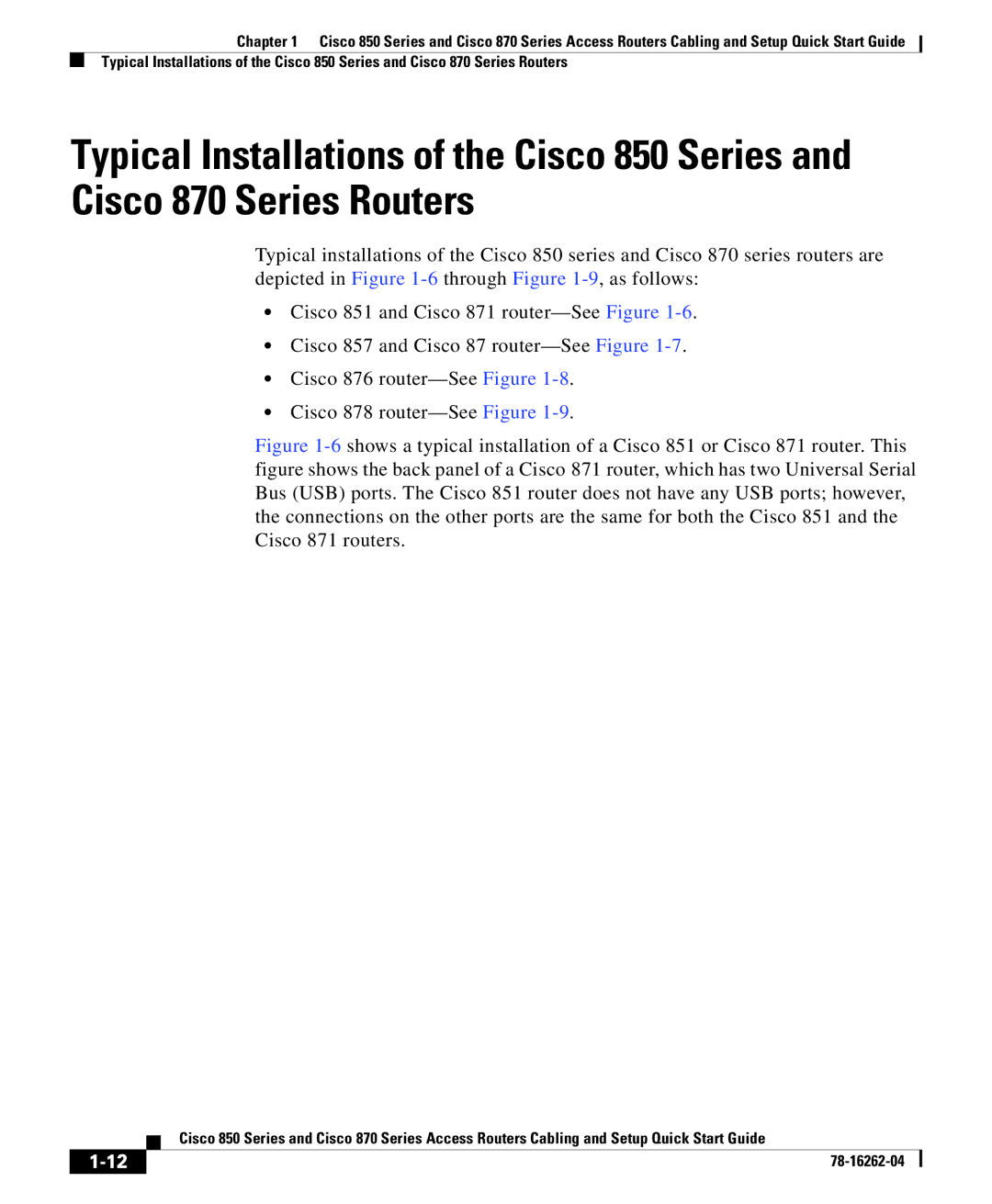 Cisco Systems 850 Series, 870 Series quick start 78-16262-04 