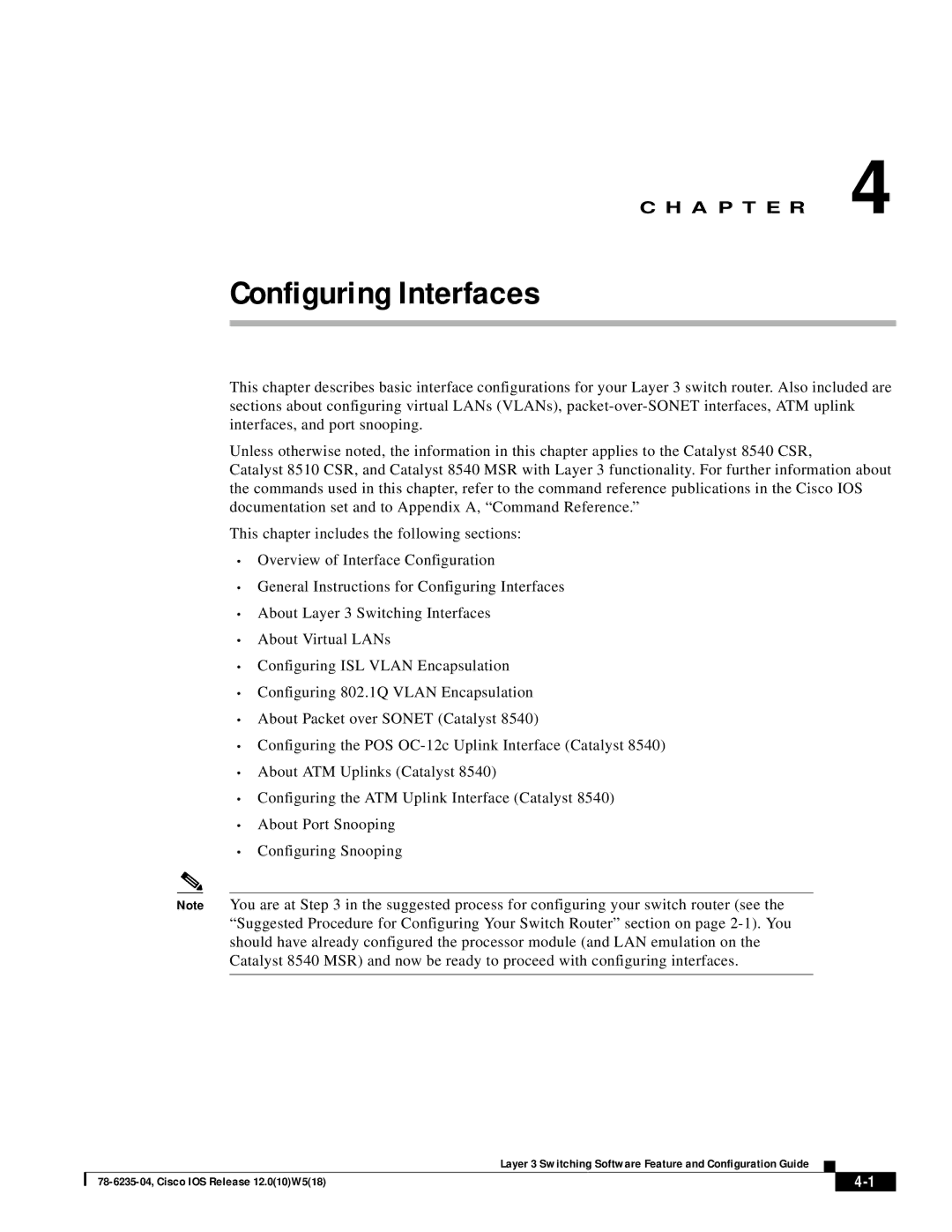 Cisco Systems 8540 CSR, 8510 CSR appendix Configuring Interfaces 