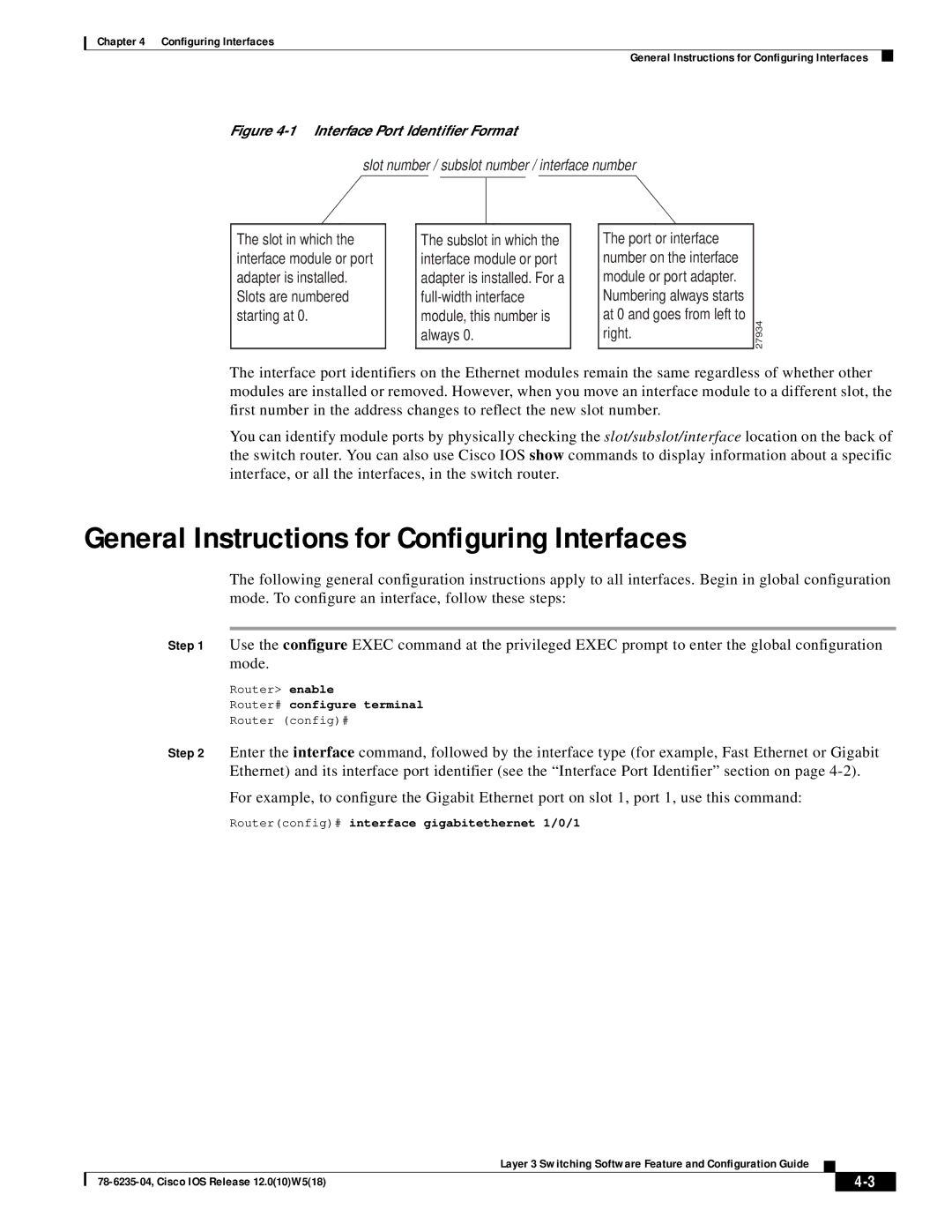 Cisco Systems 8540 CSR, 8510 CSR appendix General Instructions for Configuring Interfaces, Router# configure terminal 