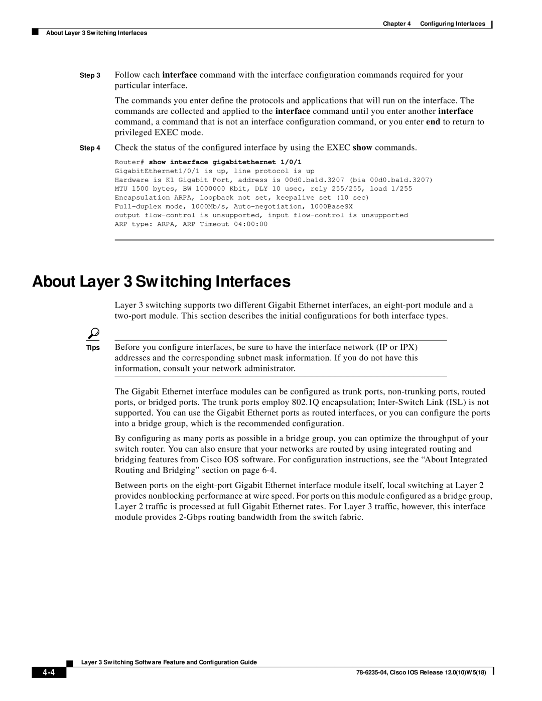 Cisco Systems 8540 CSR, 8510 CSR appendix About Layer 3 Switching Interfaces 