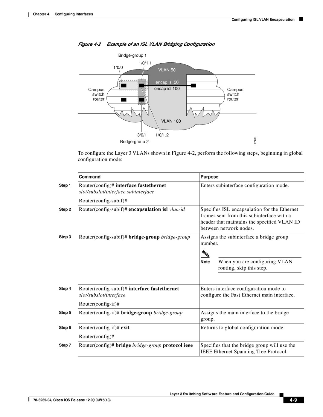 Cisco Systems 8540 CSR Enters subinterface configuration mode, Slot/subslot/interface.subinterface, Routerconfig-subif# 