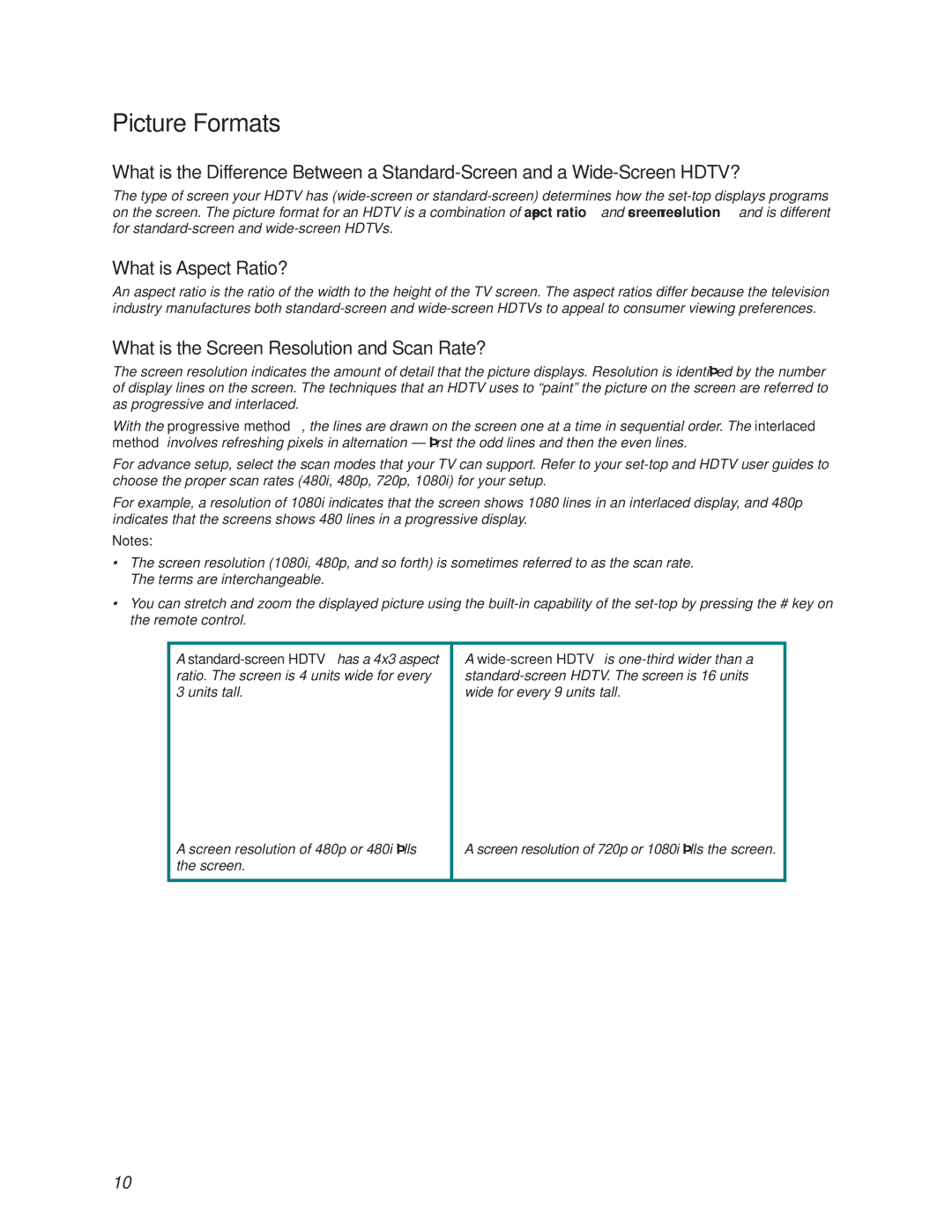 Cisco Systems 8450HDC, 8540HDC manual Picture Formats, What is Aspect Ratio?, What is the Screen Resolution and Scan Rate? 