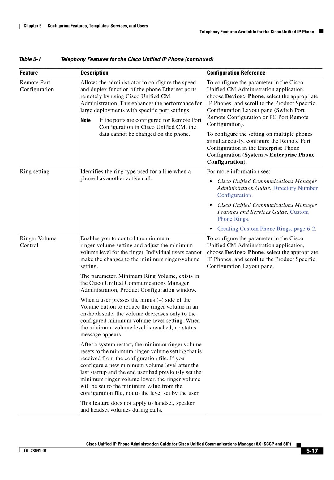 Cisco Systems 8.6 manual Features and Services Guide, Custom, Creating Custom Phone Rings 