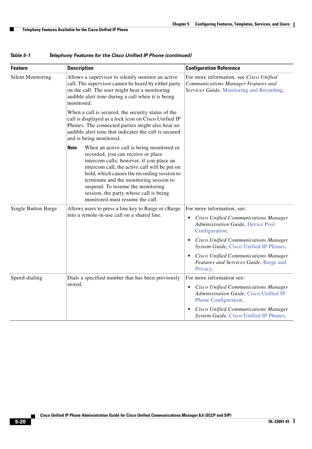 Cisco Systems 8.6 manual On the call. The user might hear a monitoring, Administration Guide, Device Pool 