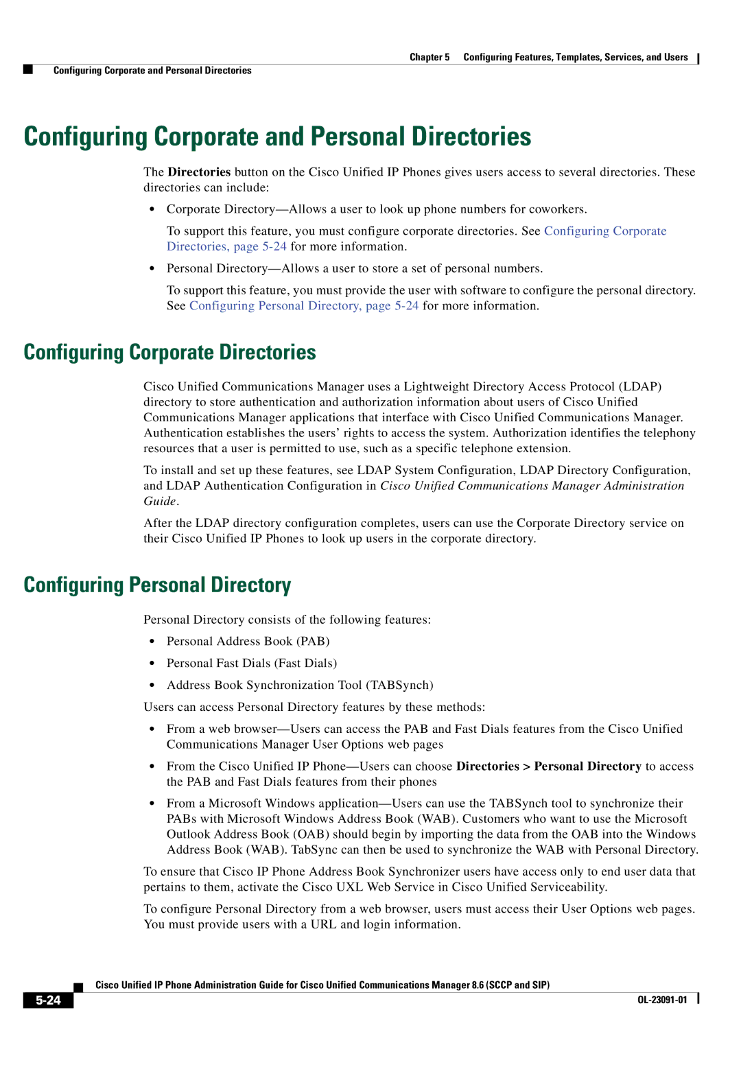 Cisco Systems 8.6 manual Configuring Corporate and Personal Directories, Configuring Corporate Directories 