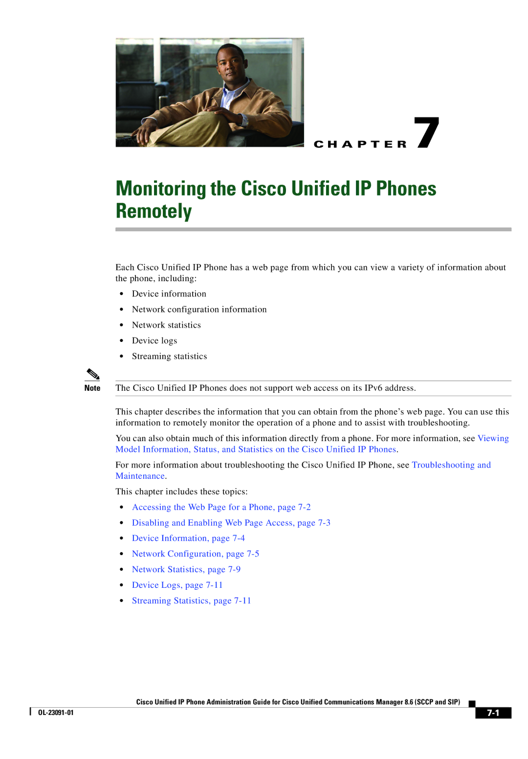 Cisco Systems 8.6 manual Monitoring the Cisco Unified IP Phones Remotely 