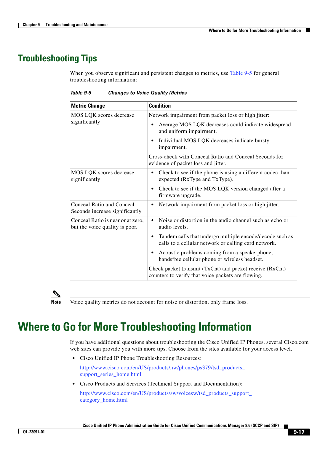 Cisco Systems 8.6 manual Where to Go for More Troubleshooting Information, Troubleshooting Tips, Metric Change Condition 