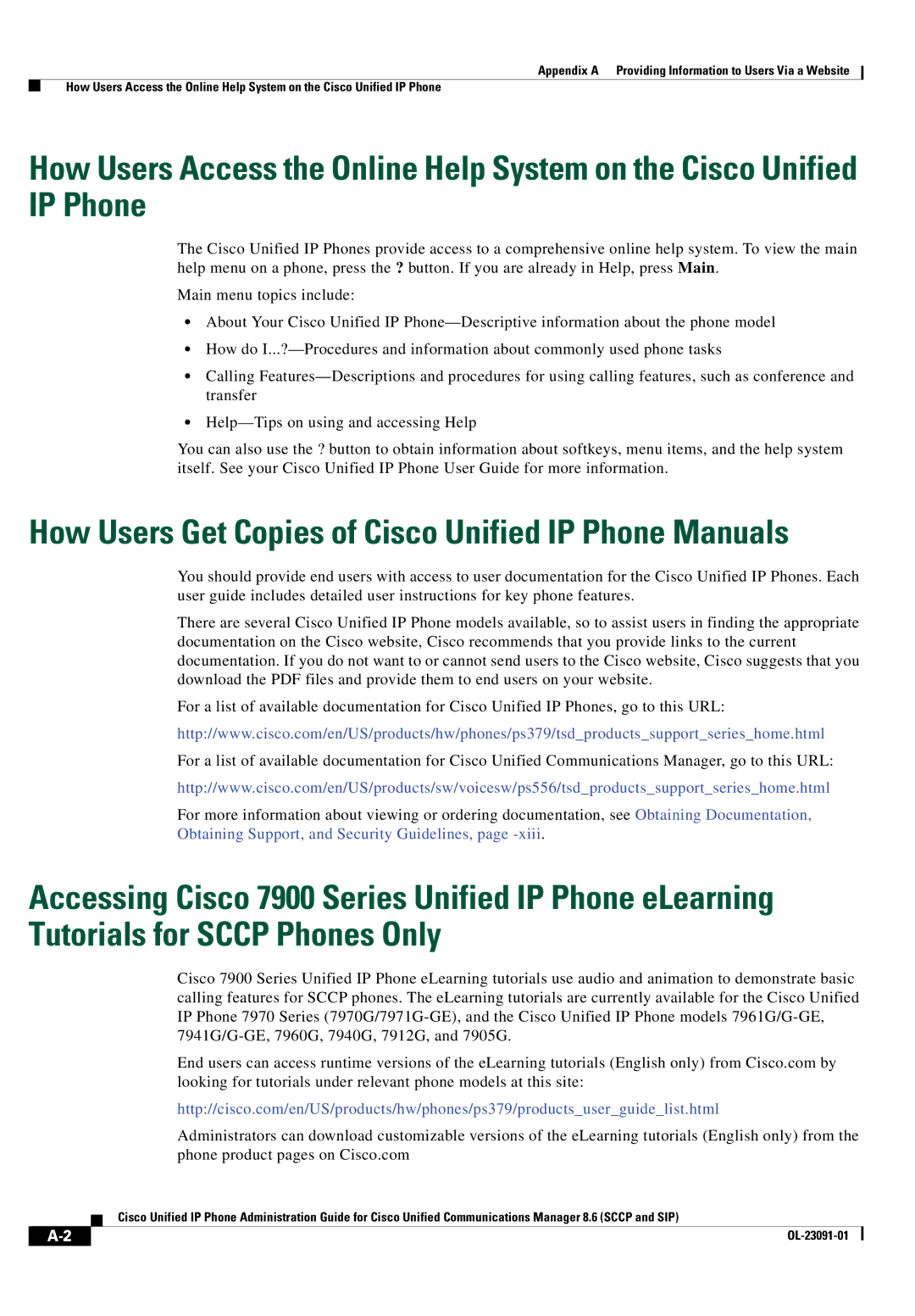 Cisco Systems 8.6 manual How Users Get Copies of Cisco Unified IP Phone Manuals 