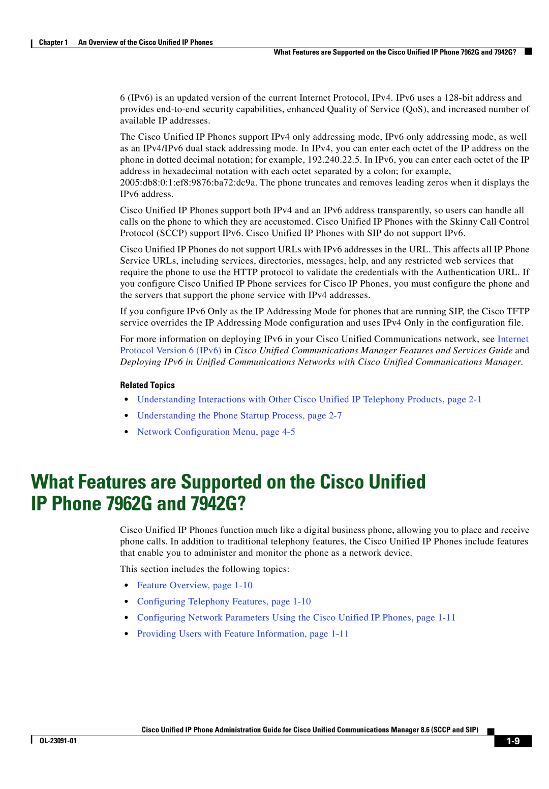 Cisco Systems 8.6 manual Related Topics 