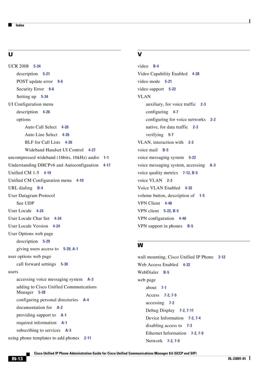 Cisco Systems 8.6 manual Accessing Debug Display, Disabling access to Ethernet Information, IN-13 