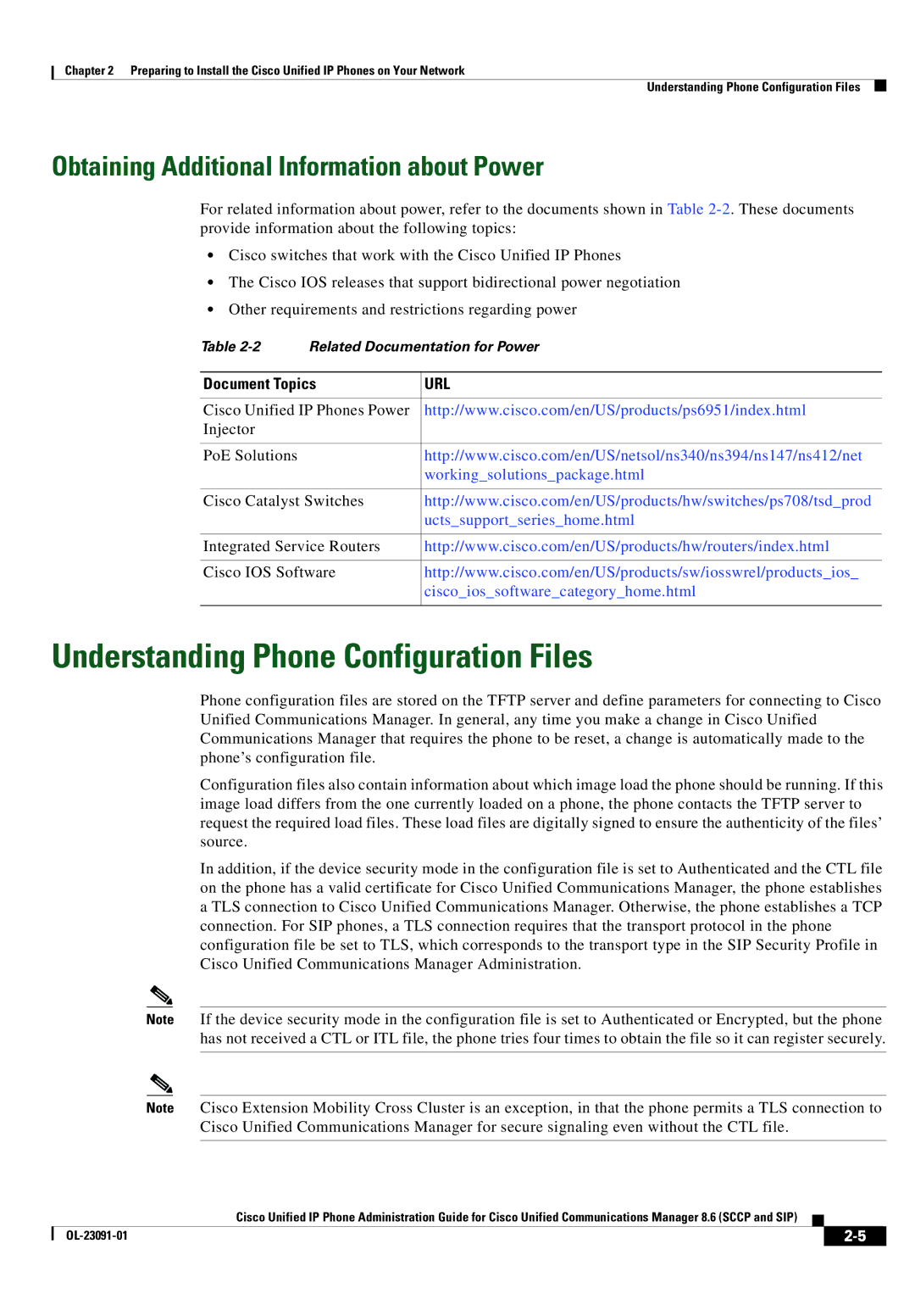 Cisco Systems 8.6 manual Understanding Phone Configuration Files, Obtaining Additional Information about Power 