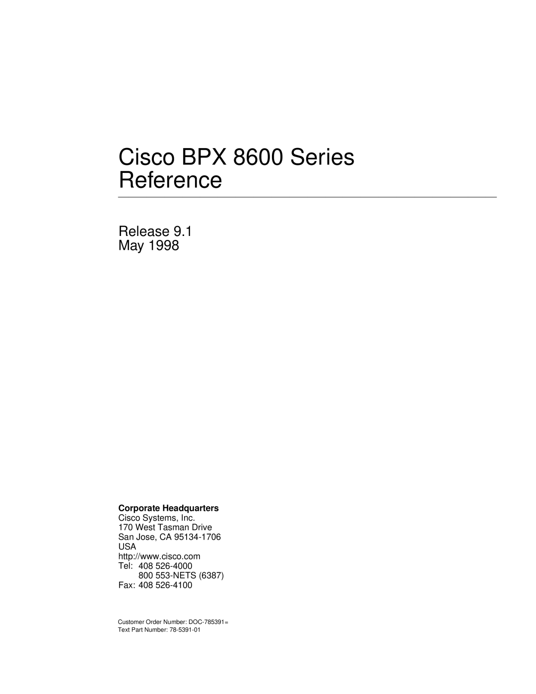 Cisco Systems manual Cisco BPX 8600 Series Reference, Release May 